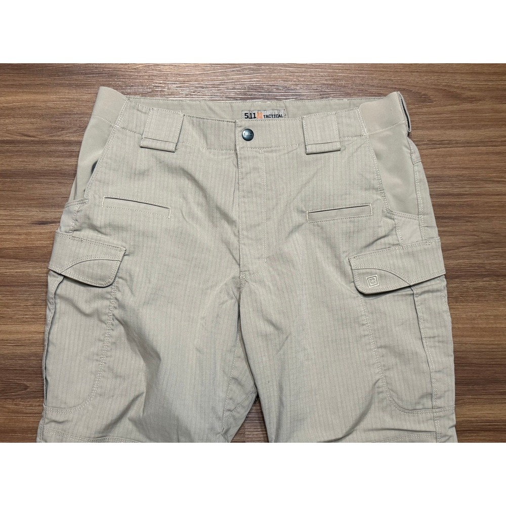 5.11 Tactical Stryke Mens Khaki Tan Flex-Tac Ripstop Cargo Pants Sz 34x30 - Picture 3 of 12